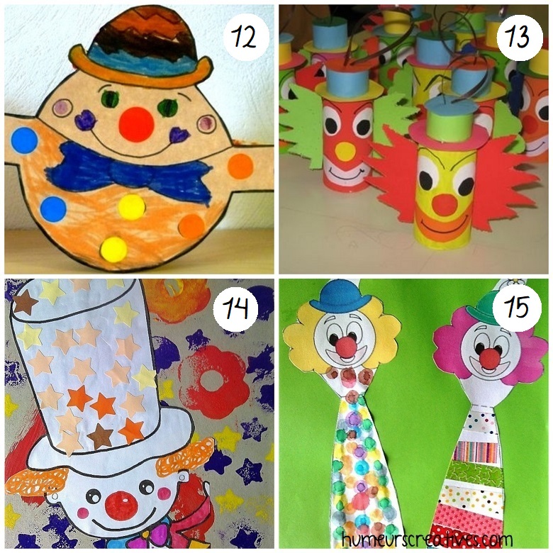 bricolages de clowns pour enfants