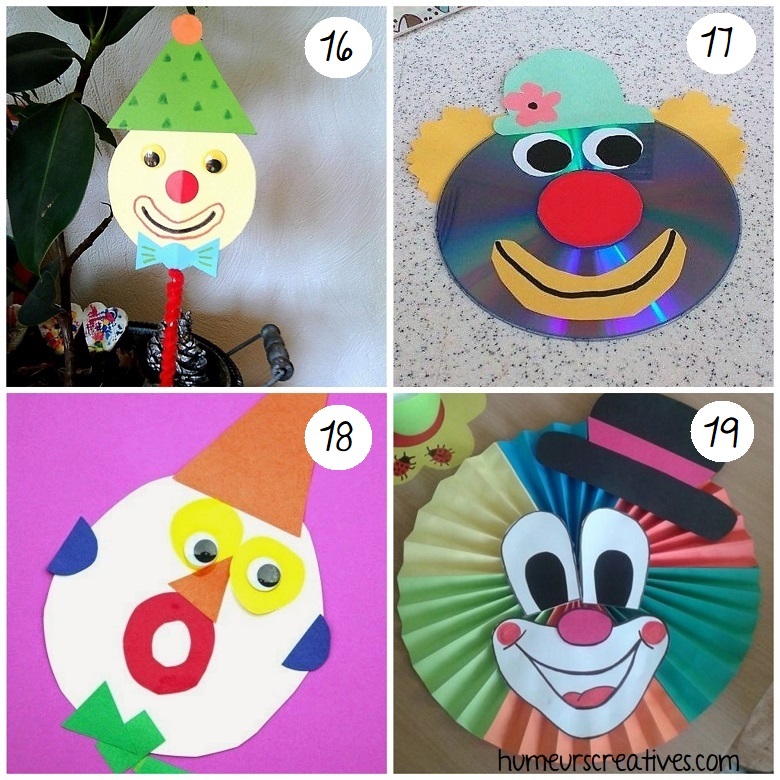 Bricolages de clowns pour enfants