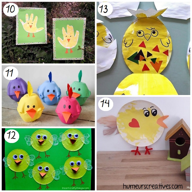Bricolages de Pâques pour enfants : poules et poussins