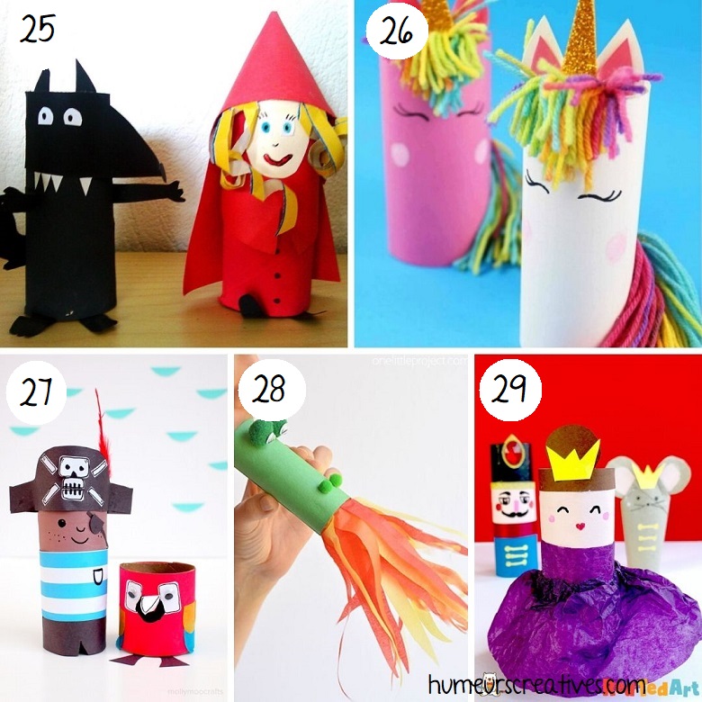 Bricolage personnages en rouleaux de papier toilette pour enfants (1)