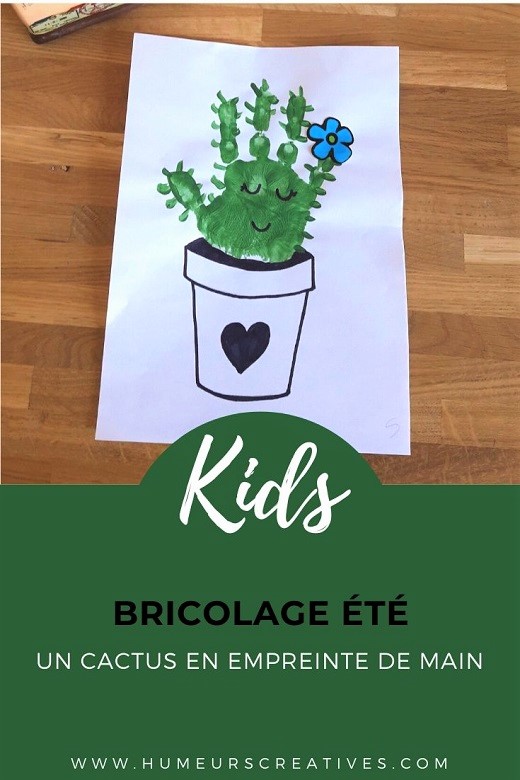 Un cactus en empreinte de main, un joli bricolage à faire avec les enfants