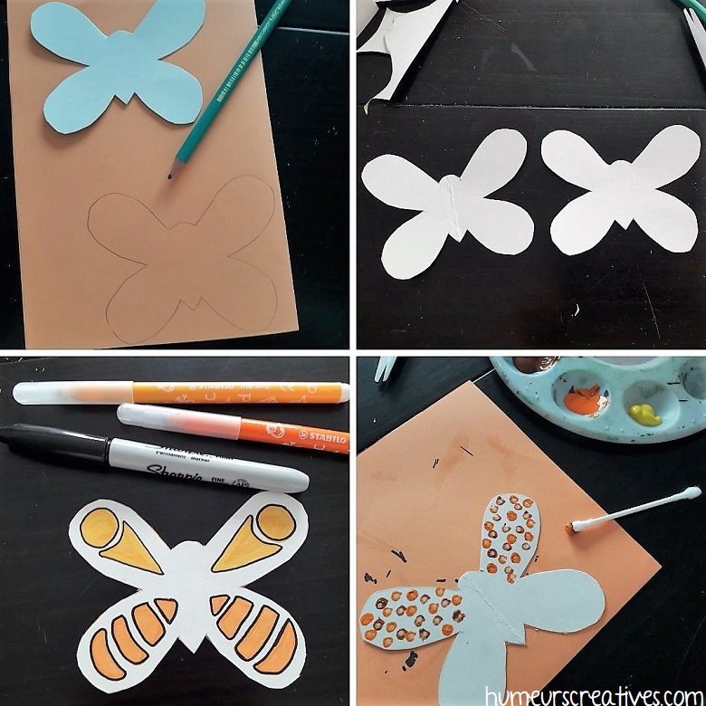 découper et décorer les papillons avec les enfants