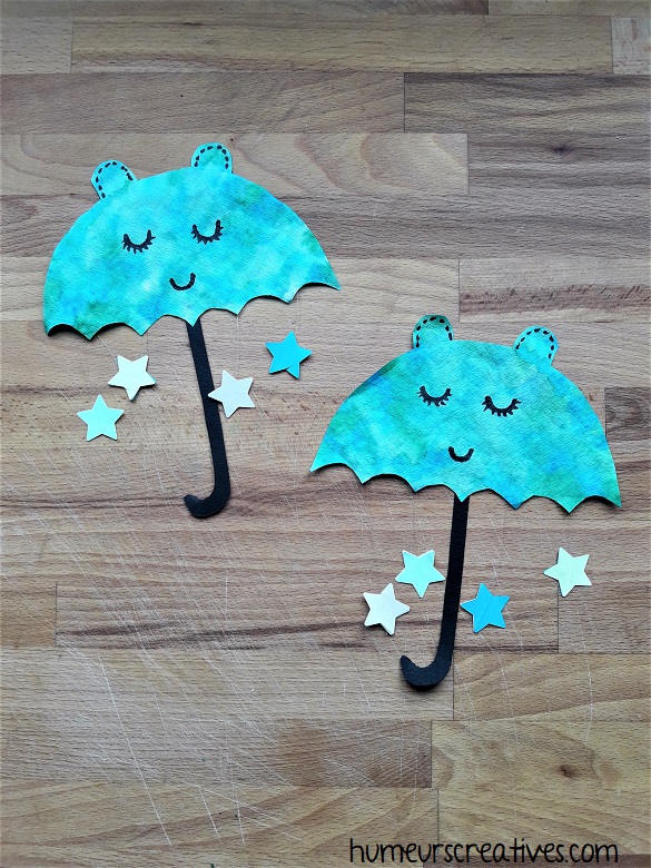parapluies en filtre à café fabriqués par les enfants