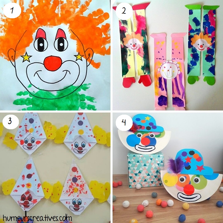 Bricolages de clowns a faire avec les enfants