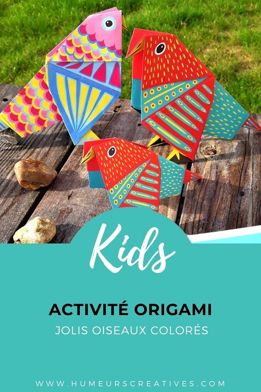 Activité origami avec les enfants : jolis oiseaux