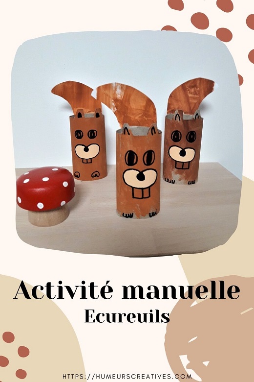Bricolage pour enfants : écureuil fabriqué avec un rouleau en carton