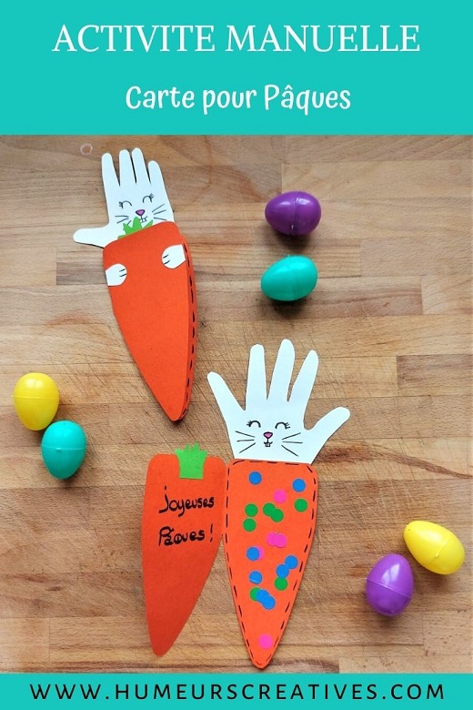 Fabriquer une carte de Pâques avec les enfants en forme de carotte