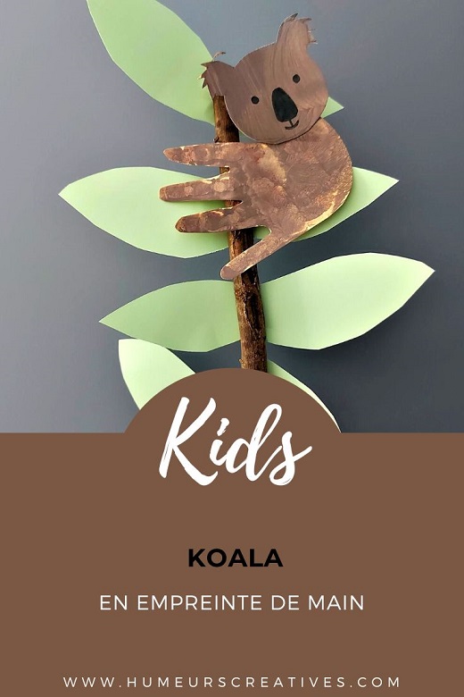 Activité manuelle : koala en empreinte de main à faire avec les enfants