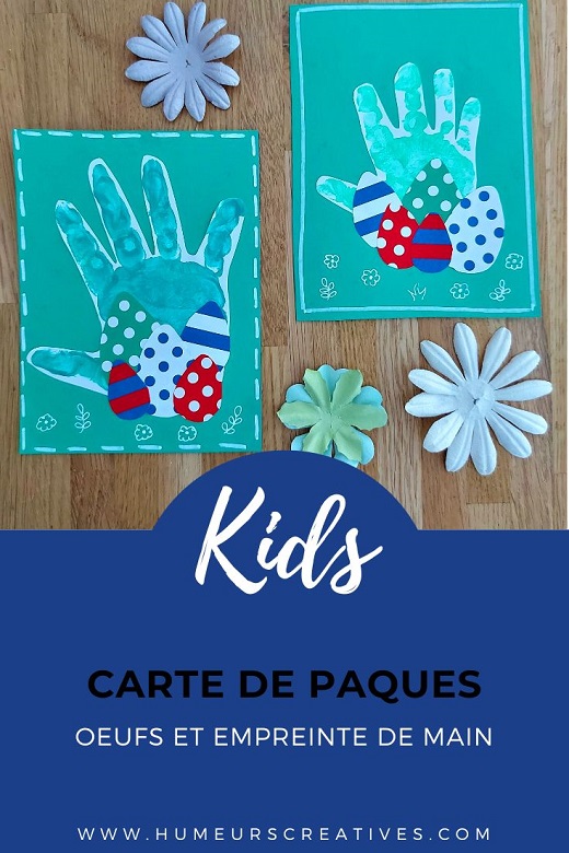 Activité manuelle pour enfants : une carte de paques avec empreinte de main