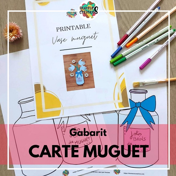 PDF gabarit carte vase pour muguet