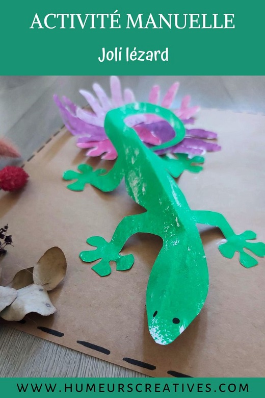 DIY enfant : réaliser un tableau tropical avec un lézard